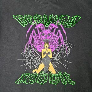 Praying Rabbit Sweatshirt Pullover Sz 2XL Unisex Black Awesome Graphics Spider